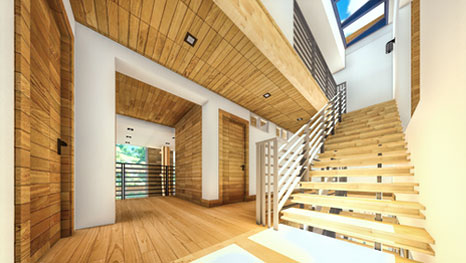 Innenausbau Holz-Wand- und Deckenverkleidung, Türen und Treppen